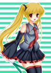  blonde_hair blush flandre_scarlet hatsune_miku if_they_mated leek mikan_scarlet red_eyes simple_background touhou vocaloid 