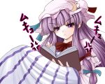  :&lt; angry blush book crescent crescent_moon doburoku doburoku_(daiginjou) hat long_hair of_liquor patchouli_knowledge purple_eyes purple_hair solo touhou violet_eyes 
