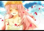  ?? blush hair_ornament just_be_friends_(vocaloid) megurine megurine_luka mono_(recall) petals pink_hair vocaloid vocaloid_two ã£æ’â¢ã£æ’å¾ 