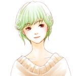  amano_ai brown_eyes green_hair short_hair smile sweater video_girl_ai 