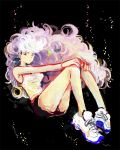  den floating long_hair multicolored_hair purple_hair ran_to_haiiro_no_sekai solo uruma_ran white_hair 