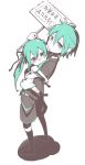  aqua_eyes aqua_hair chibi child dress genderswap hatsune_miku hatsune_mikuo hug nekotama_(artist) tears vocaloid 