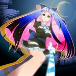  blue_eyes long_hair multicolored_hair panty_&amp;_stocking_with_garterbelt solo stocking_(character) stocking_(psg) striped striped_legwear striped_thighhighs stripes_i_&amp;_ii thigh-highs thighhighs two-tone_hair 