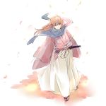  cherry_blossoms himura_kenshin katana male rurouni_kenshin sakura samurai scarf solo sword uya weapon 