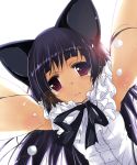  animal_ears bare_shoulders black_hair frills gokou_ruri lens_flare long_hair oldschool ore_no_imouto_ga_konna_ni_kawaii_wake_ga_nai red_eyes solo tears yumesato_makura 