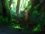  barefoot forest green kagamine_len nature scenery ume_(plumblossom) vocaloid water 