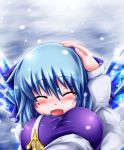  blush breasts cirno closed_eyes eyes_closed hug letty_whiterock lilyl0ve looking_down multiple_girls perfect_cherry_blossom pov snow touhou 