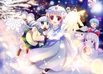  cirno coat hakurei_reimu kirisame_marisa konpaku_youmu multiple_girls natsukawa_sarasa perfect_cherry_blossom saigyouji_yuyuko snow snowman star touhou yin_yang 