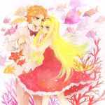  bad_id brief_(character) brief_(psg) couple dancing dress fish freckles highres mukimuki_mayuge panty_&amp;_stocking_with_garterbelt panty_(character) panty_(psg) underwater 