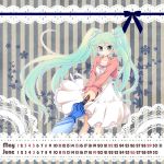  aqua_hair bad_id calendar dress hatsune_miku melt_(vocaloid) miyu_(matsunohara) twintails umbrella vocaloid 