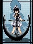  :&lt; anchor black_hair blue_eyes highres murasa_minamitsu sailor sailor_uniform shigurio short_hair solo standing touhou 