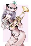  atoshi hat instrument merlin_prismriver sheet_music short_hair solo touhou trumpet 