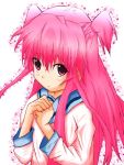  long_hair maabou_neo pink_hair red_eyes school_uniform serafuku twintails yui_(angel_beats!) 