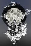  abstract absurdres highres houraisan_kaguya inuyasis monochrome moon solo surreal touhou 