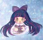  bow brown_eyes faux_traditional_media hair_bow jewelry long_hair mocomoco open_mouth panty_&amp;_stocking_with_garterbelt purple_hair ring stocking_(character) stocking_(psg) tears 