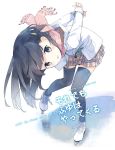  blush checkered child cover figure_skating hatomi_aika hatsukoi_flag ice_skates long_hair open_mouth pleated_skirt scarf skates skirt solo thigh-highs thighhighs tiv tongue 