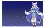  animal_ears blush foxgirl gloves kituneno-lullaby original snow tail 