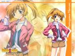  alice_soft blue_eyes blush closed_eyes embarrassed flat_chest frown hand_on_head hands_on_hips jacket karuizawa_narumi miniskirt mutsumi_masato only_you open_clothes open_jacket open_mouth open_shirt orange_hair ponytail shirt skirt sleeves_rolled_up smile solo standing wallpaper wink 