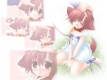  blush closed_eyes collar dog_ears dog_tail doggirl dress fang hinata hinata_(pure_pure) leash petting pure_pure red_eyes red_hair ribbon ribbons sakurazawa_izumi sundress tail wallpaper 