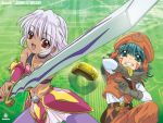  .hack//tasogare_no_udewa_densetsu kunisaki_rena kunisaki_shugo pantyhose sword wallpaper weapon 