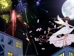  card_captor_sakura clamp fireworks kinomoto_sakura moon night 