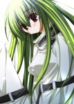  blush c.c. code_geass green_hair highres mizusawa_mimori straitjacket tears 