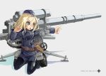  blush cannon garrison_cap hat holster iron_cross kurudaz mecha_musume mechagirl military military_uniform thighhighs uniform wallpaper world_war_ii 