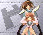  animal_ears asahina_mikuru brown_hair bunny_ears itou_noiji short_hair suzumiya_haruhi suzumiya_haruhi_no_yuuutsu wallpaper 