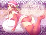  95 ass bare_shoulders blush breasts christmas elbow_gloves fingerless_gloves gloves hat open_mouth original os os-tan panties red_eyes red_legwear red_panties red_thighhighs sack santa_hat thigh-highs thighhighs toki underwear 