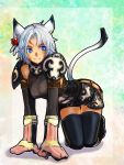  animal_ears armor bad_id cat_ears cat_tail doraeshi final_fantasy final_fantasy_xi highres mithra mittens tail thigh-highs thighhighs white_hair 
