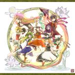  absurdres ahoge animal_ears apron asymmetrical_wings belt black_hair blonde_hair blue_eyes blue_hair blush boots bow braid brown_hair capelet detached_sleeves dowsing_rod dress frog_hair_ornament gohei gradient_hair green_eyes green_hair grey_hair hair_bow hair_ornament hair_tubes hakurei_reimu hat highres hijiri_byakuren hood houjuu_nue jeweled_pagoda jewelry karakasa_obake kirisame_marisa knee_boots kochiya_sanae kumoi_ichirin lavender_hair letterboxed long_hair midriff mini-hakkero mouse_ears multicolored_hair multiple_girls murasa_minamitsu navel nazrin ofuda pakapom pink_hair polearm red_eyes ring sailor sailor_hat short_hair shorts side_braid skirt smile tatara_kogasa tongue toramaru_shou touhou trident two-tone_hair umbrella undefined_fantastic_object very_long_hair waist_apron weapon wings witch_hat yellow_eyes 