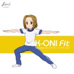  brown_hair errant gym_uniform hairband jogging_pants k-on! outstretched_arms parody short_hair spread_arms tainaka_ritsu track_pants wii_fit 