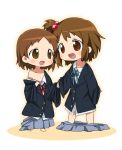  bad_id brown_eyes brown_hair hirasawa_ui hirasawa_yui k-on! oversized_clothes school_uniform siblings side_ponytail sisters young youri19 