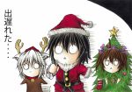  candy_cane christmas christmas_tree hidefu_kitayan himekaidou_hatate inubashiri_momiji o_o ornament reindeer shameimaru_aya star touhou translation_request 