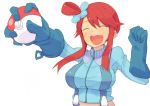  closed_eyes eyes_closed fuuro_(pokemon) gloves hair_ornament happy holding holding_poke_ball memesaso poke_ball pokemon pokemon_(game) pokemon_black_and_white pokemon_bw red_hair redhead 