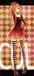  cul dress highres shikiji solo sorakura_shikiji striped striped_legwear striped_thighhighs thigh-highs thighhighs vocaloid vy1 vy1_(cosplay) 
