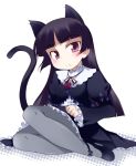  animal_ears black_hair cat_ears cat_tail dress gokou_ruri gothic_lolita gray_pantyhose hime_cut lolita_fashion long_hair matsushima_kei mole ore_no_imouto_ga_konna_ni_kawaii_wake_ga_nai pantyhose purple_eyes tail violet_eyes 