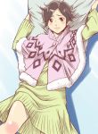  bad_id bed blush hourou_musuko lying pillow poncho sawa_jaaji sweater takatsuki_yoshino 