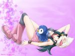  1girl blue_hair hikari_(pokemon) piplup pokemon pokemon_(creature) thighhighs 