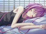  bed game_cg hoshizora_e_kakaru_hashi naturalton purple_hair sakai_hina 