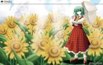  green_hair kazami_yuuka long_skirt side_b skirt sunflower touhou umbrella 