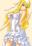  absurdres adult blonde_hair blue_eyes breasts dress evangeline_a_k_mcdowell evangeline_a_k_mcdowell_(adult) highres long_hair mahou_sensei_negima! white_dress 