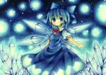 bad_id blue blue_eyes blue_hair child cirno highres ice marker_(medium) short_hair snow solo touhou traditional_media wings wiriam07 