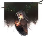  grey_hair horns kamihara_(raum) lamp long_hair original personification red_eyes reindeer solo spirit_of_christmas white_hair 