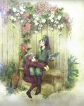  book character_request flower girls rakudai_ninja_rantarou sasajiro sitting 