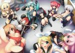  ahoge aqua_eyes aqua_hair black_hair black_rock_shooter black_rock_shooter_(character) blonde_hair blue_eyes boots breasts brown_eyes brown_hair cleavage from_above hair_ornament hair_ribbon hairclip hatsune_miku headphones headset kagamine_rin kasane_teto lily_(vocaloid) long_hair massan megurine_luka meiko motor_vehicle motorcycle multiple_girls necktie pink_hair red_eyes red_hair redhead ribbon short_hair silver_hair smile thigh_boots thighhighs twintails utau v vehicle very_long_hair vocaloid wink yoru_kaze yowane_haku 