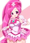  bad_id breasts cure_blossom hanasaki_tsubomi heart heartcatch_precure! long_hair magical_girl open_mouth pink_eyes pink_hair ponytail precure skirt solo youri19 