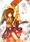  animal_ears brown_hair bunny_ears highres inaba_tewi japanese_clothes mallet organ_derwald red_eyes short_hair solo touhou 