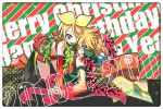  blonde_hair brother_and_sister hair_ornament hair_ribbon hairclip hand_holding headphones holding_hands kagamine_len kagamine_len_(append) kagamine_rin kagamine_rin_(append) negi_(ulogbe) ribbon short_hair siblings twins ulogbe vocaloid vocaloid_append 