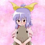  blush hug konokiya purple_hair red_eyes shark solo stuffed_animal stuffed_toy tears touhou watatsuki_no_yorihime young 